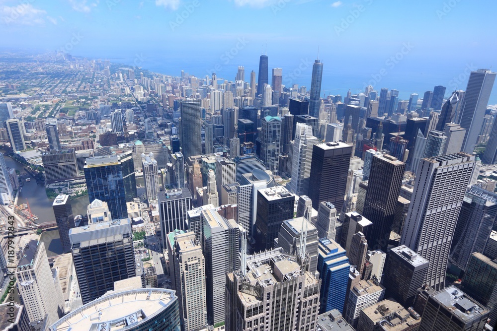 Fototapeta premium Chicago aerial view