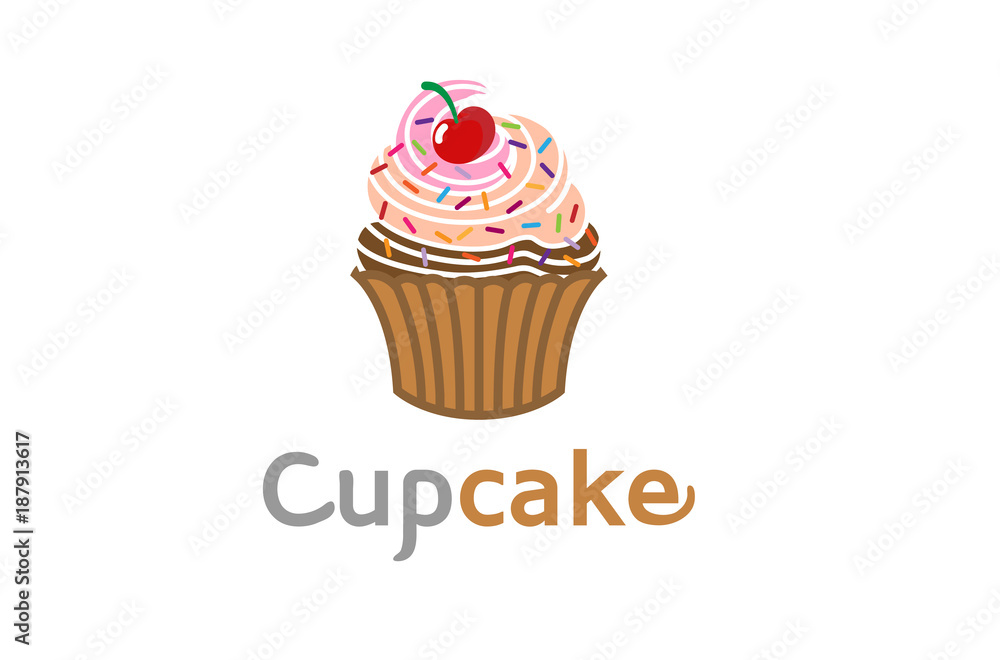 Cupcake Delicious Logo Design Symbol Illustration Cupcake Delicious Logo Design Symbol Illustration