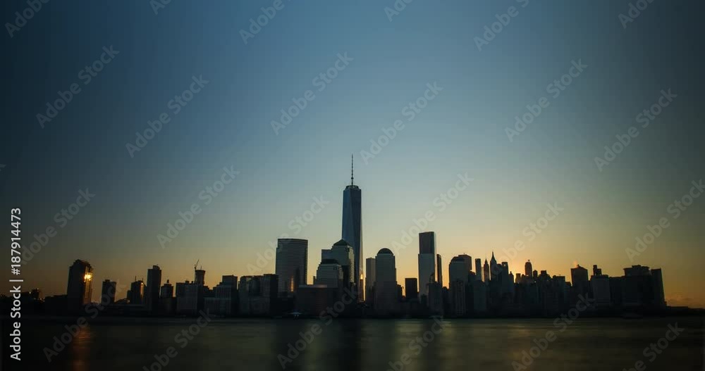 New York City,USA - November 2014: Timelapse over Manhattan skyline at sunrise New York City,USA - November 2014: Timelapse over Manhattan skyline at sunrise