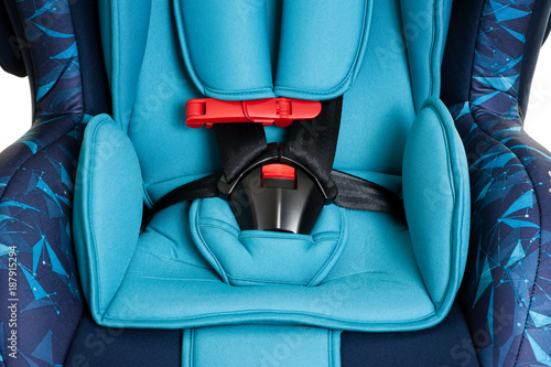 Blue child safety seat photo