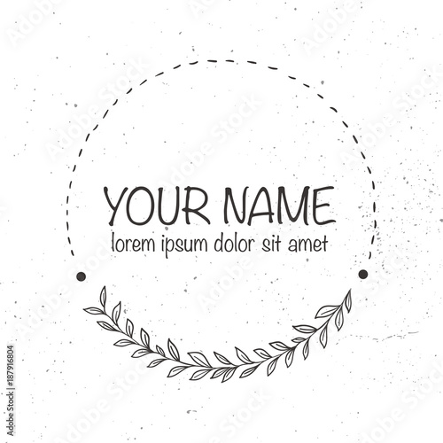 Vector hand drawn wreath logo template