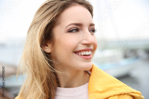 Beautiful smiling woman out...