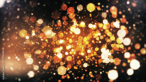 Falling golden particles 3d illustration background