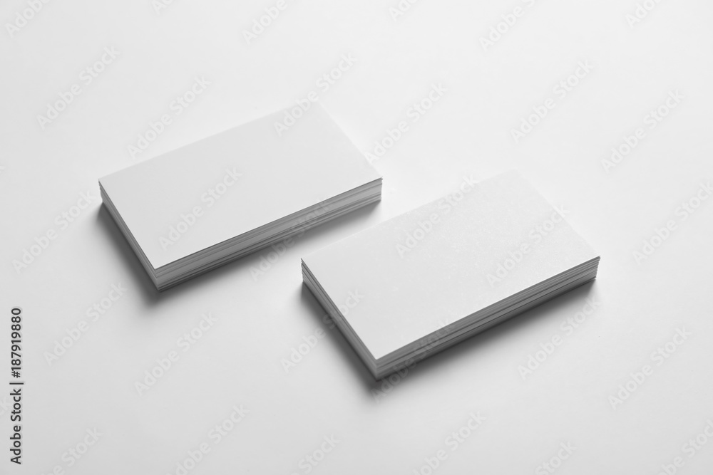 Mock up of business cards on white background Mock up of business cards on white background