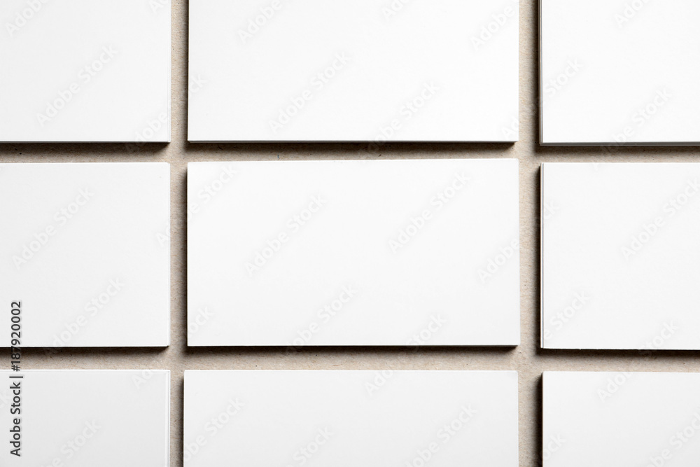 Mock up of business cards on light background Mock up of business cards on light background