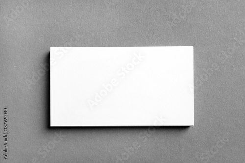 Mock up of business card on grey background