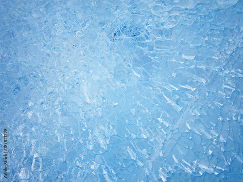 Blue ice. Abstract ice texture.