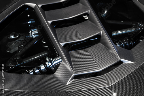 Aerodynamics carbon spoiler covers car engine