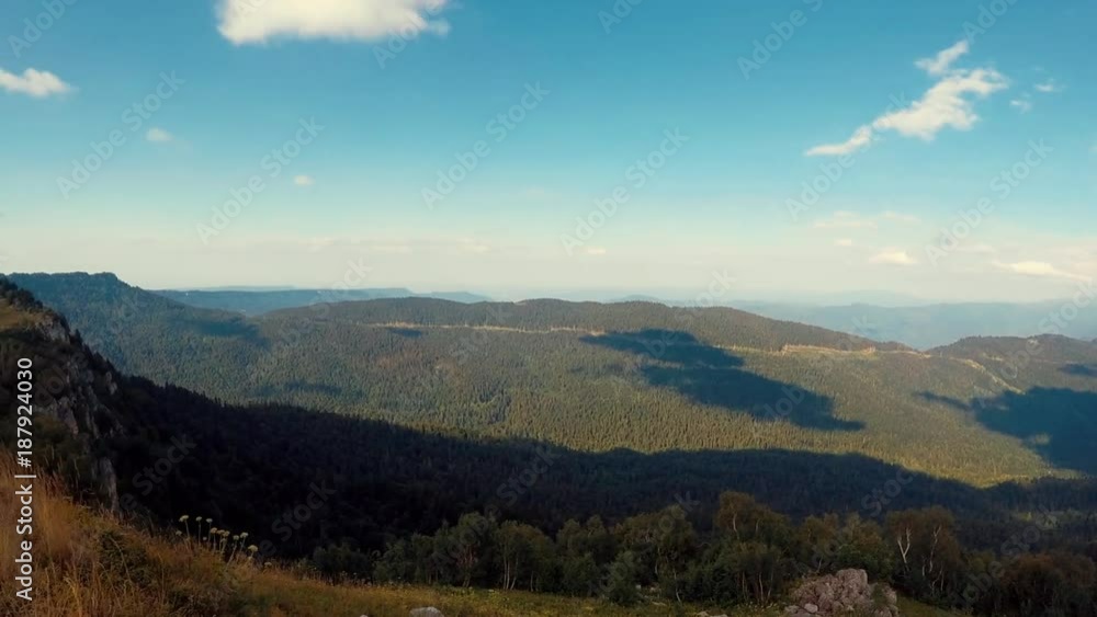 Summer mountain landscape panorama, toned video Summer mountain landscape panorama, toned video