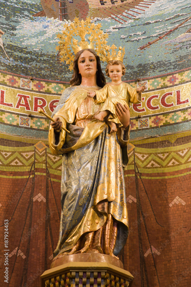 Holy Mary - Barcelona - interior of church Sagrad cor de Jesus on Tibidabo