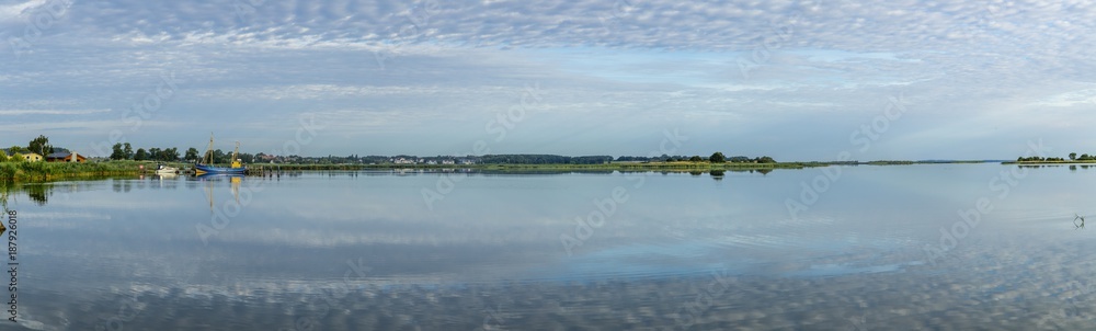 scenic landscape at backwater of baltic sea in Benz, Usedom