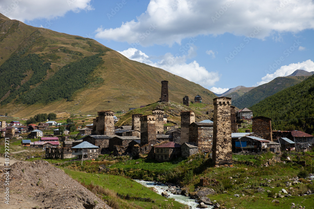Fototapeta premium Village in mountains