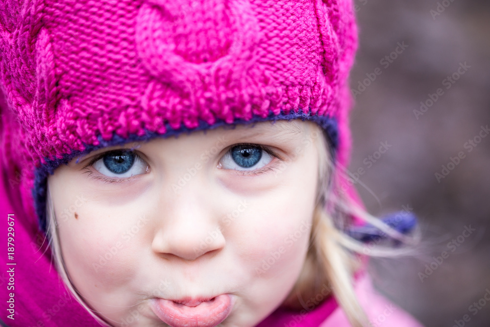 Portrait of little sad girl outdoor Portrait of little sad girl outdoor
