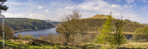 Panoramic View of Hill by Side of Ladybower Reservoir