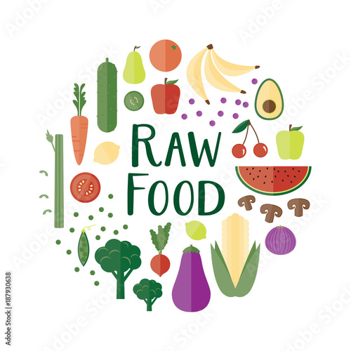 Raw Food Vector Illustration