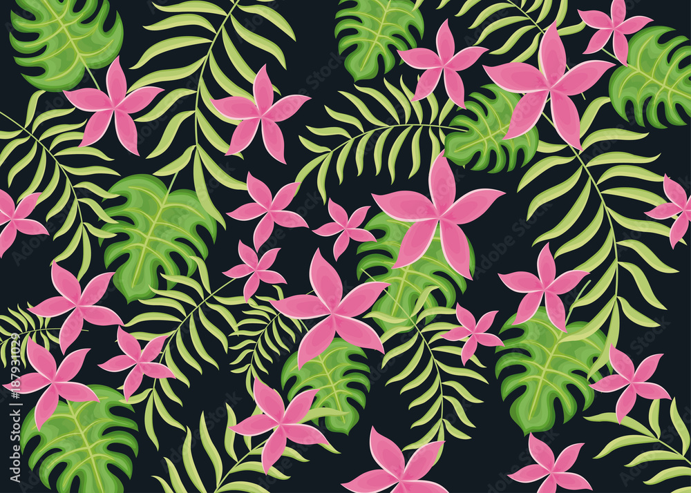 seamless pattern tropical flower background