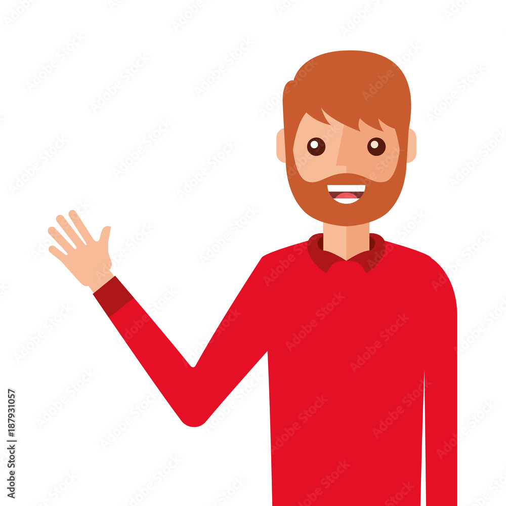 young man waving happy avatar character vector illustration design young man waving happy avatar character vector illustration design