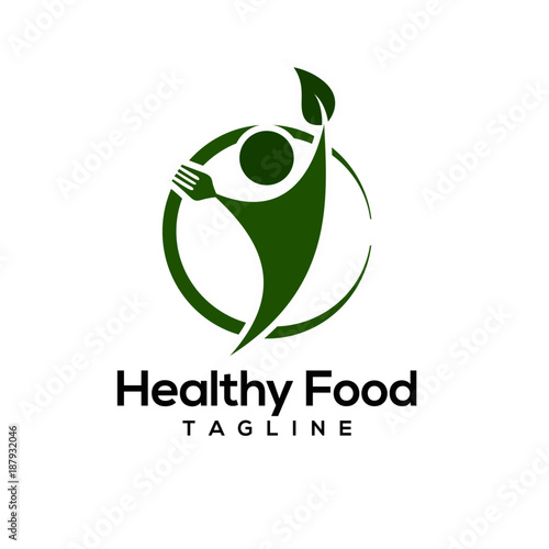 healthy food logo template 