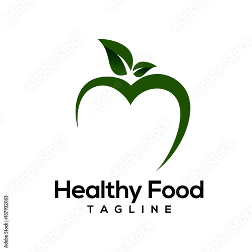 healthy food logo template 