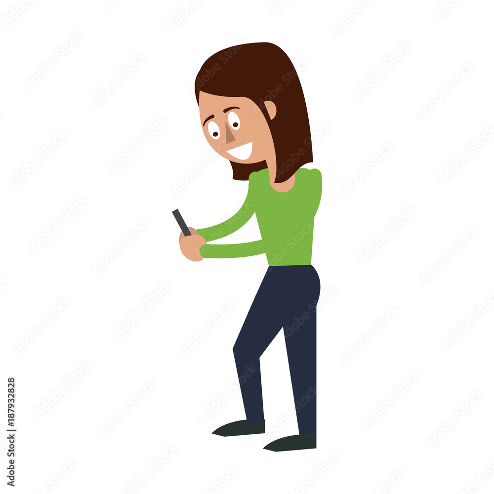 Woman with smartphone icon vector illustration graphic design Woman with smartphone icon vector illustration graphic design