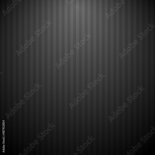 Black vector background with vertical stripes. Dark texture with lighting.