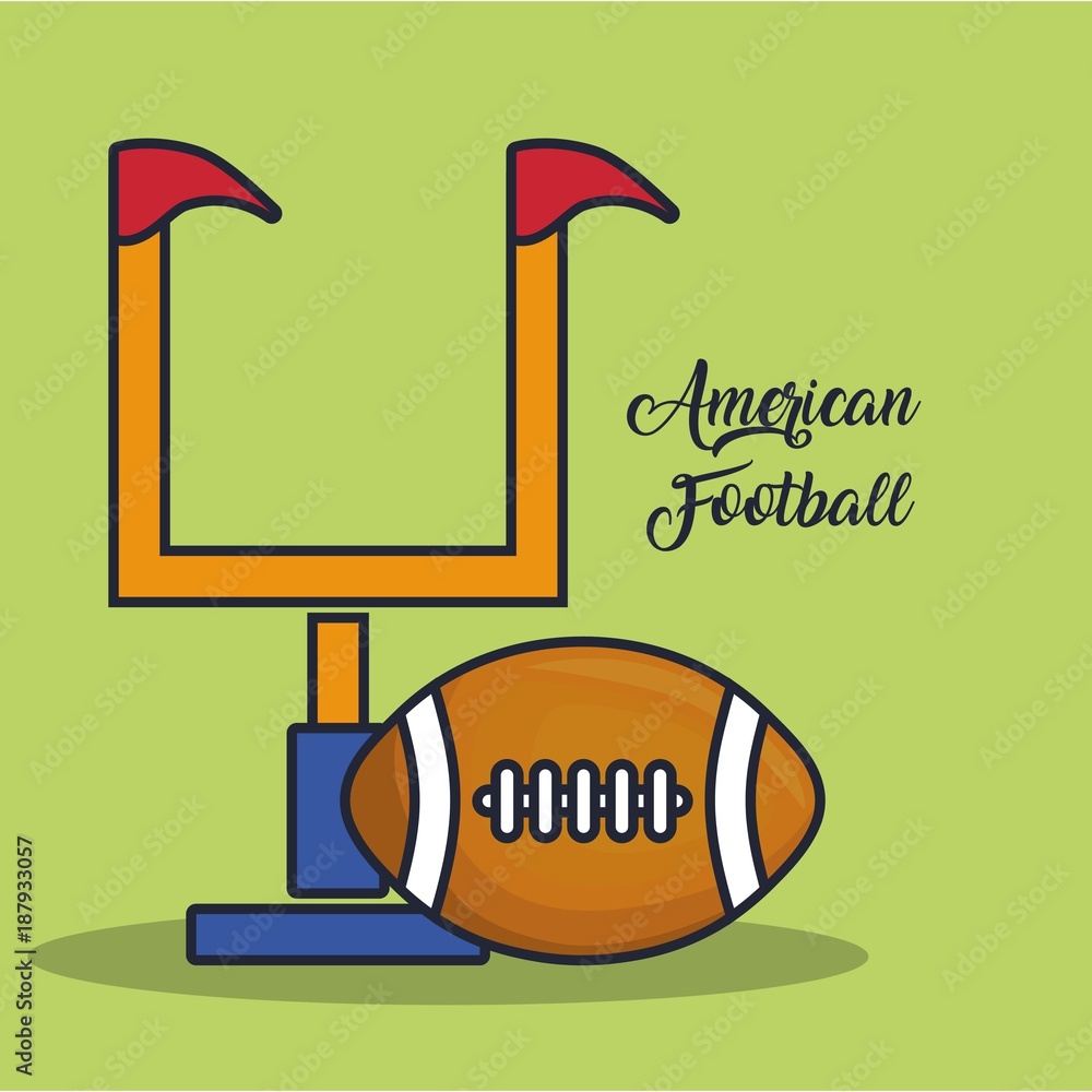 american football goal post and ball