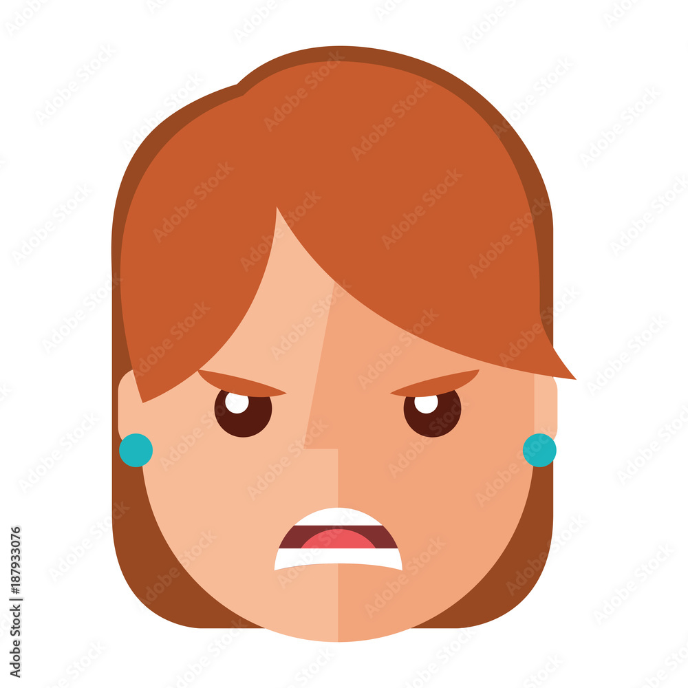 angry young woman avatar character vector illustration design angry young woman avatar character vector illustration design