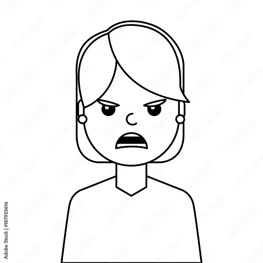 angry young woman avatar character vector illustration design angry young woman avatar character vector illustration design
