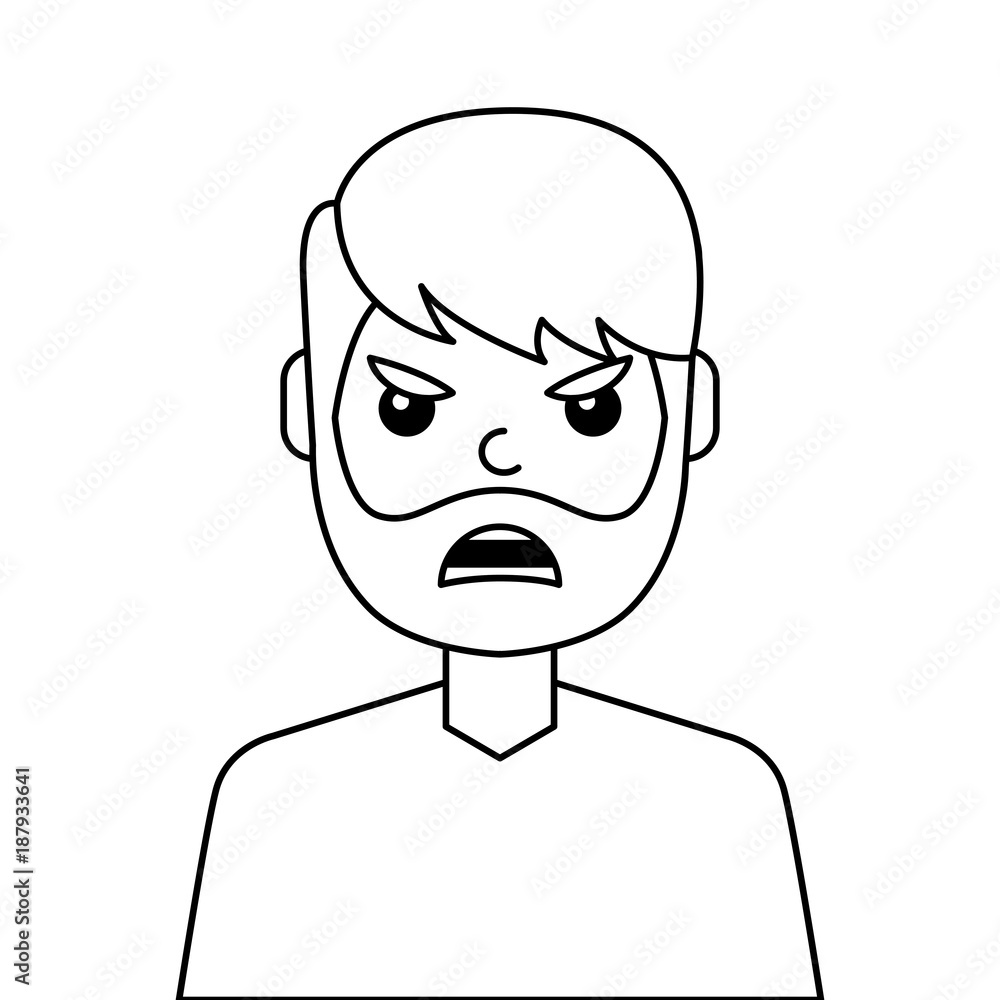 angry young man avatar character vector illustration design