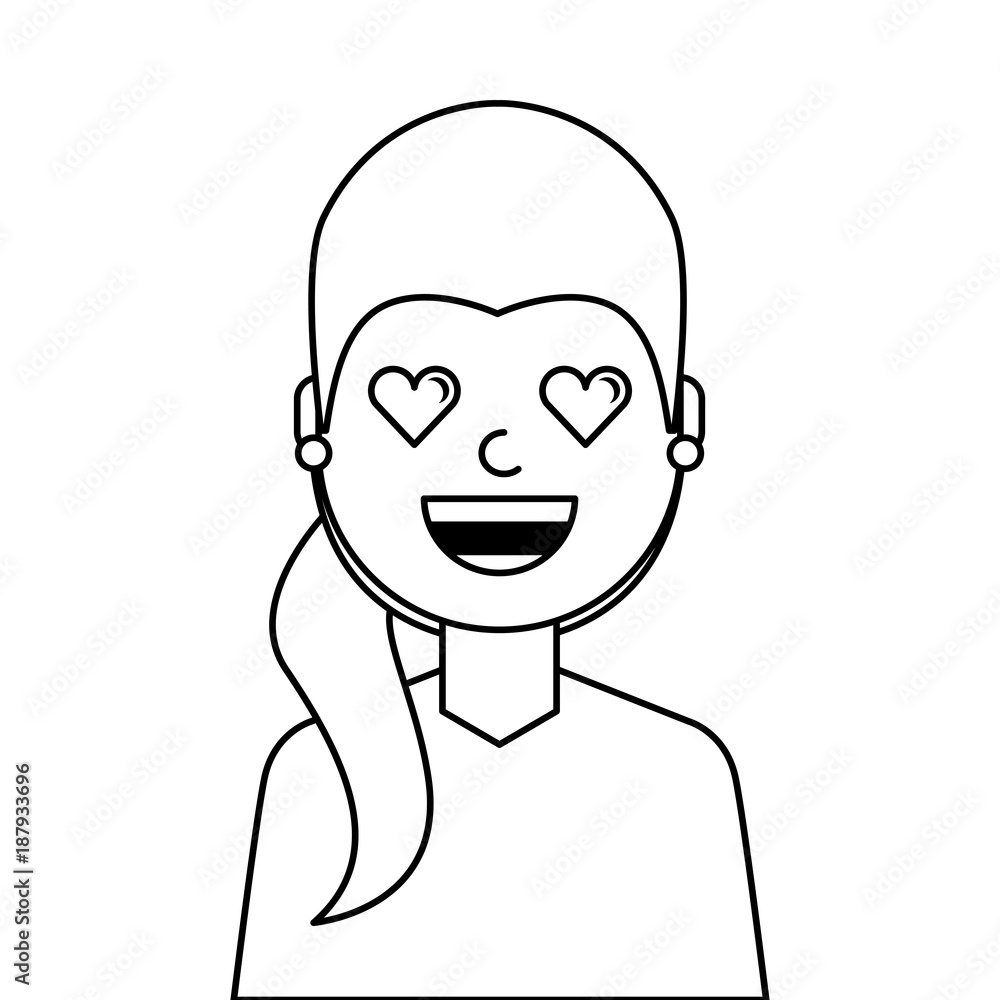 lovely young woman avatar character vector illustration design