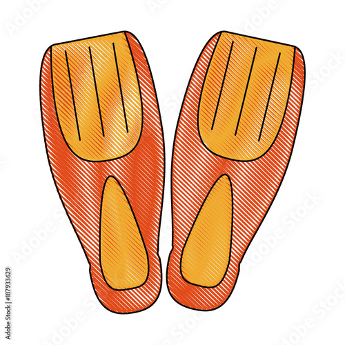 Diving fins isolated icon vector illustration graphic design
