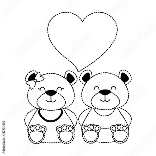 cute bears teddy couple