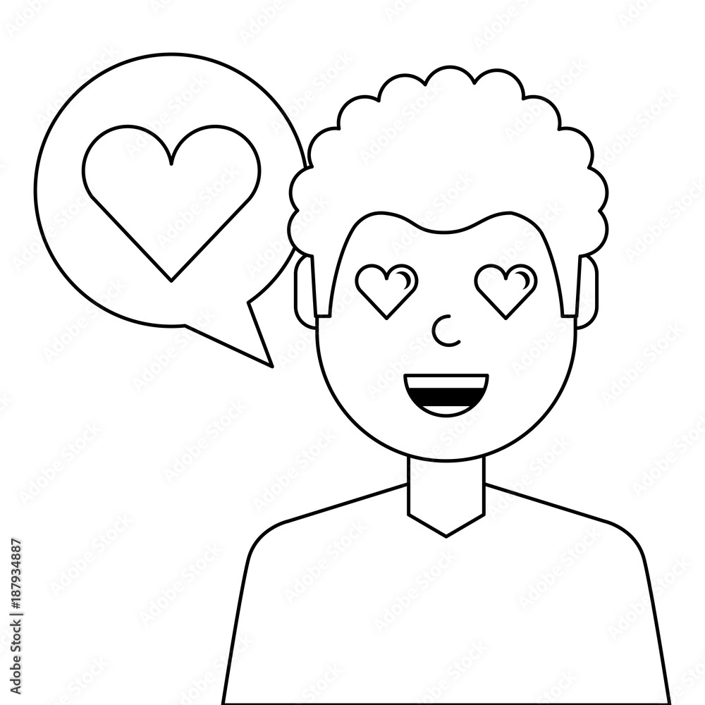 lovely young man with heart avatar character vector illustration design lovely young man with heart avatar character vector illustration design