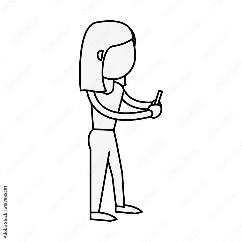 Woman with smartphone icon vector illustration graphic design Woman with smartphone icon vector illustration graphic design