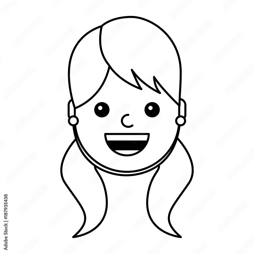 young woman happy avatar character vector illustration design young woman happy avatar character vector illustration design