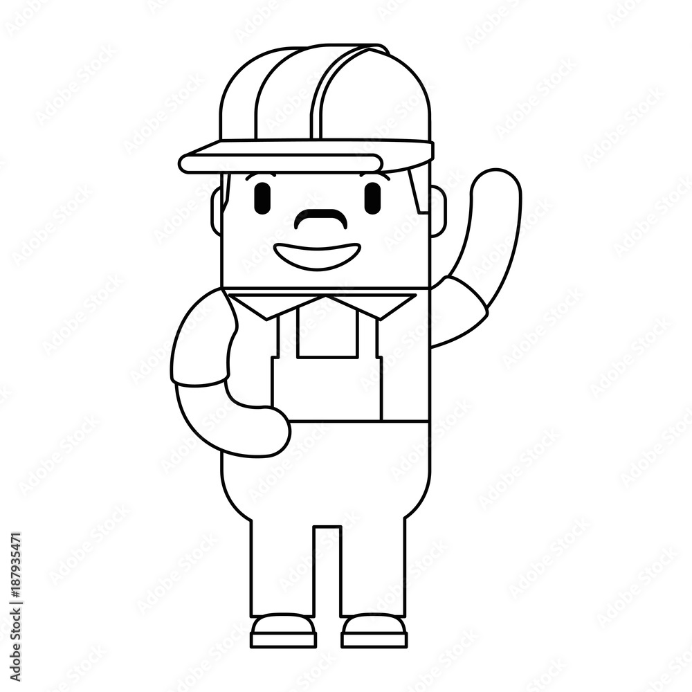 funny builder avatar character