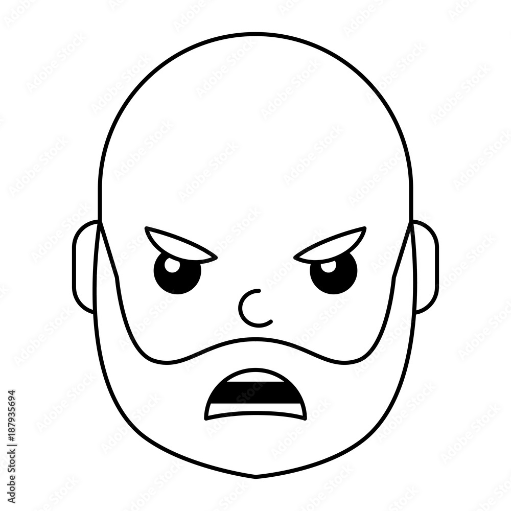 angry young man avatar character vector illustration design