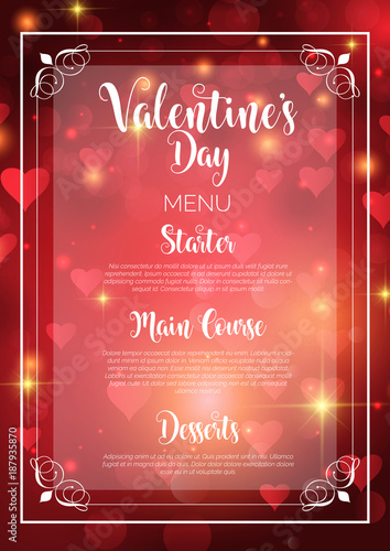 Valentine's Day menu design