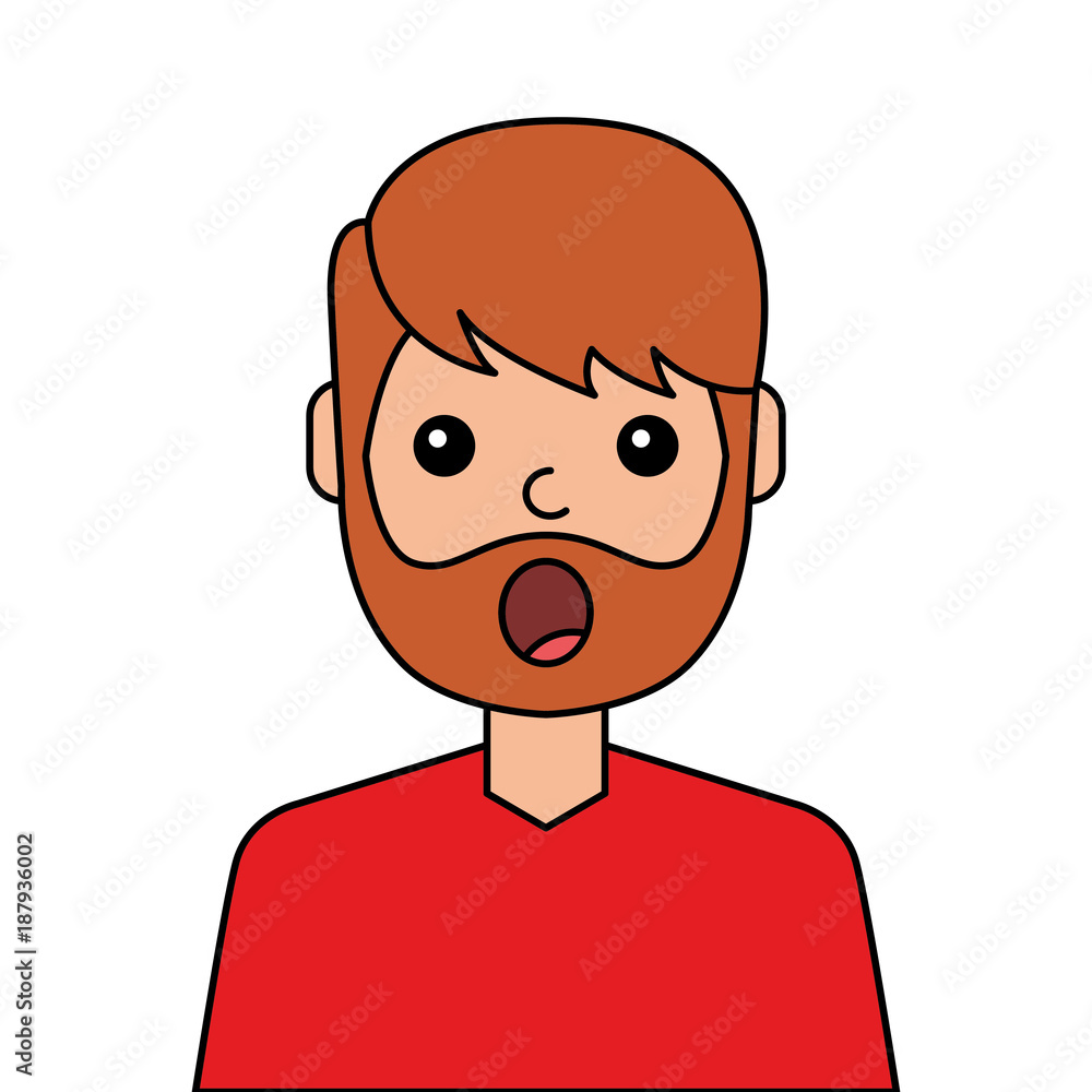 surprised young man avatar character vector illustration design