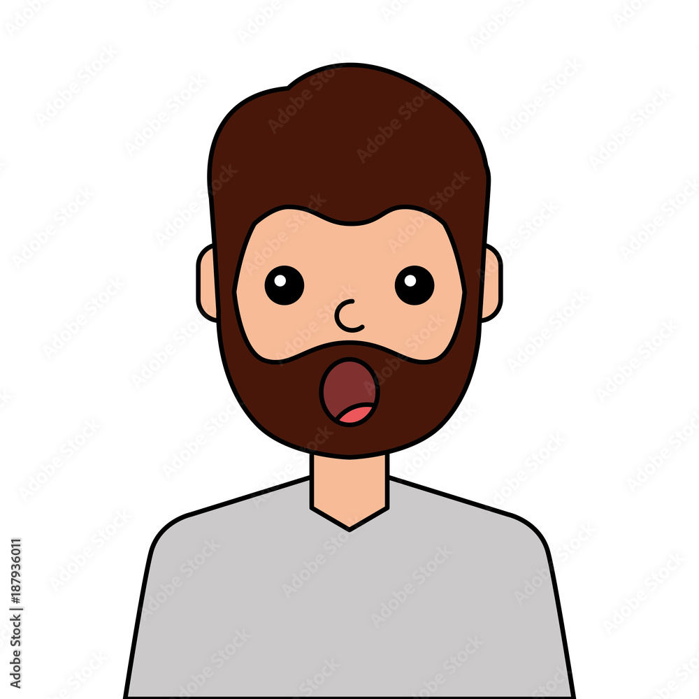 surprised young man avatar character vector illustration design