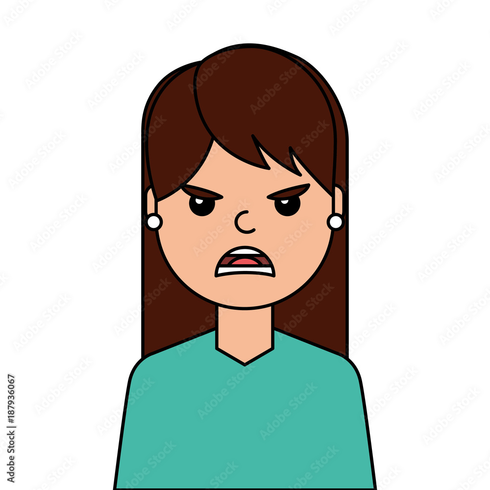 angry young woman avatar character vector illustration design angry young woman avatar character vector illustration design