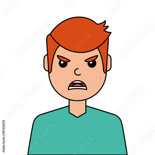 angry young man avatar character vector illustration design