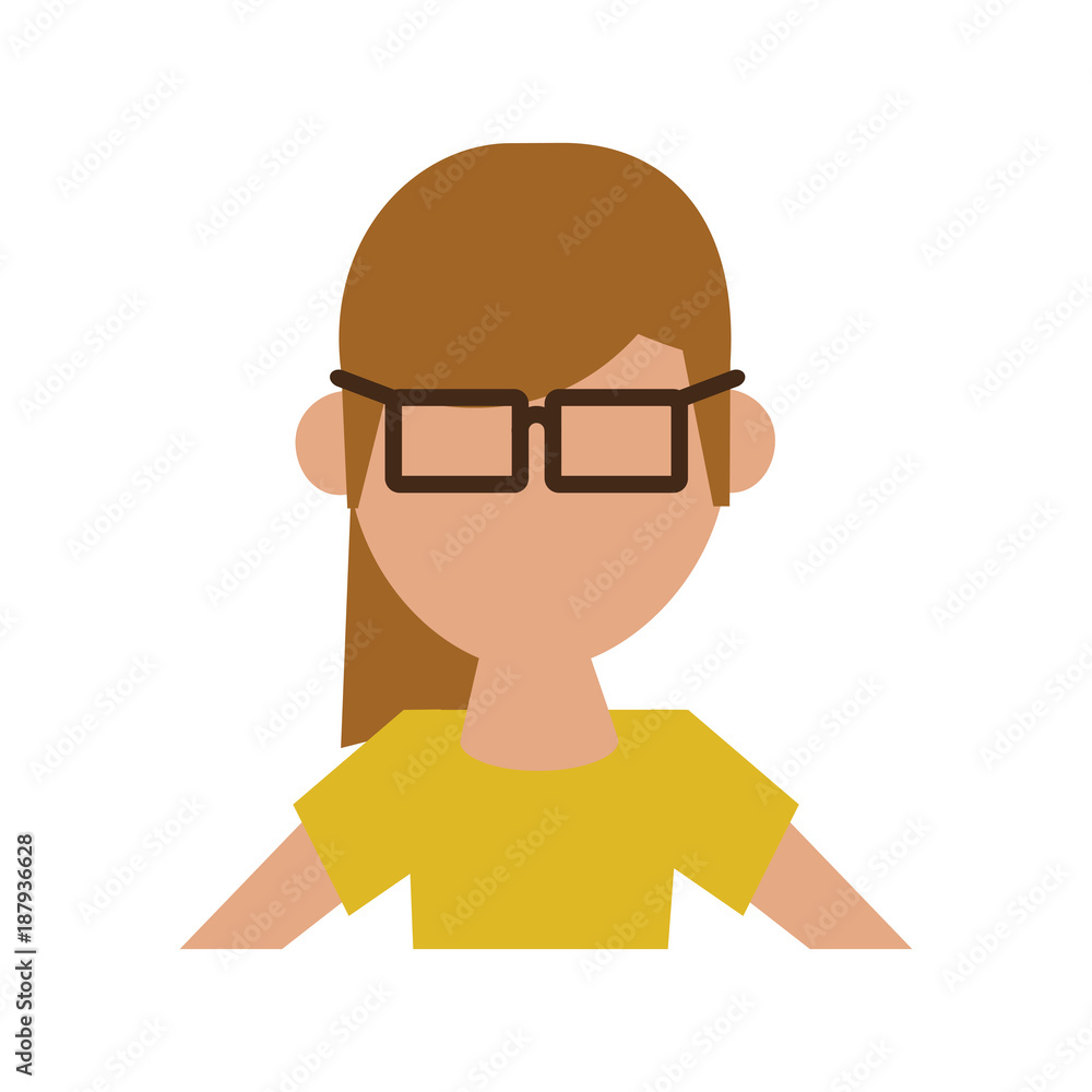 Geek woman avatar icon vector illustration graphic design