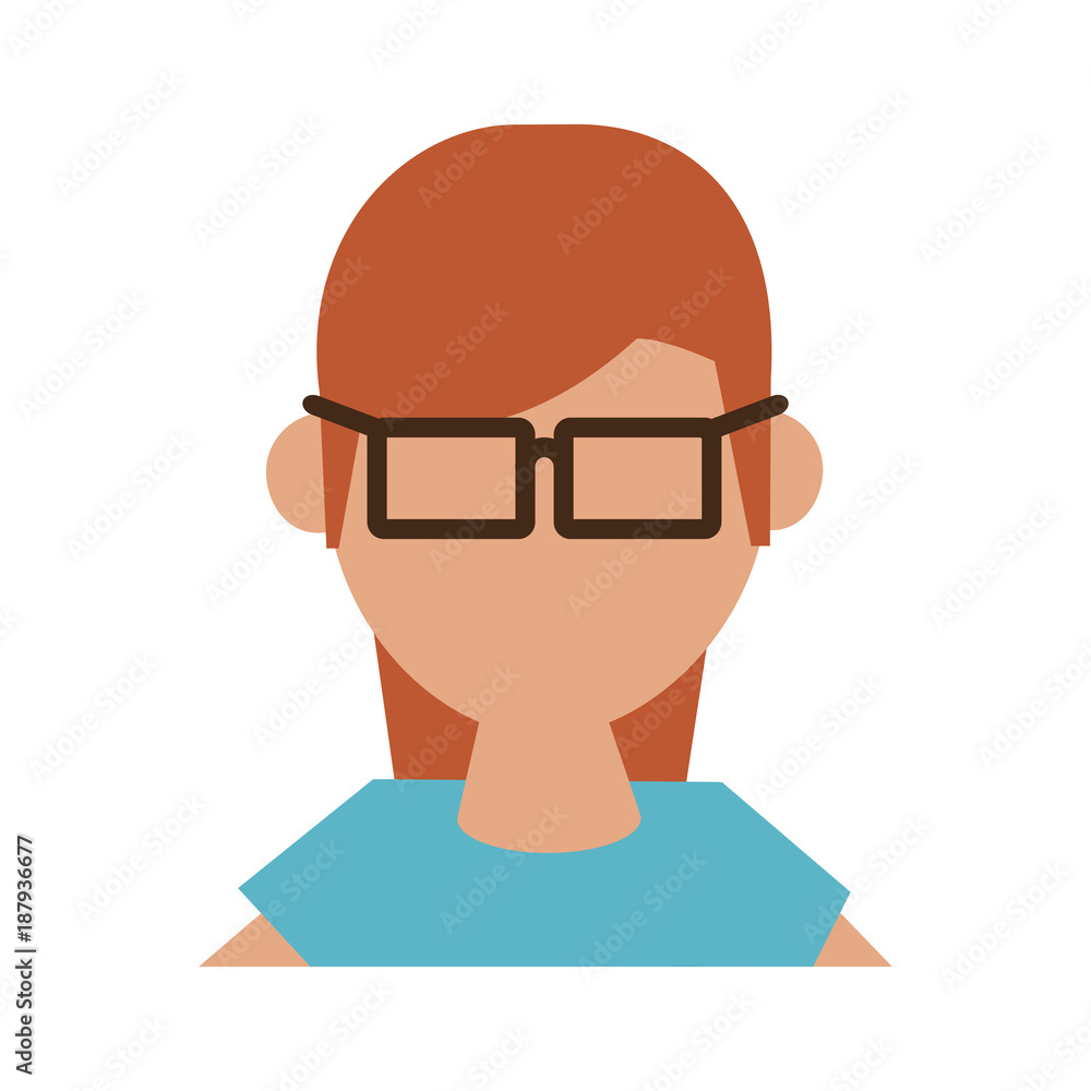 Geek woman avatar icon vector illustration graphic design