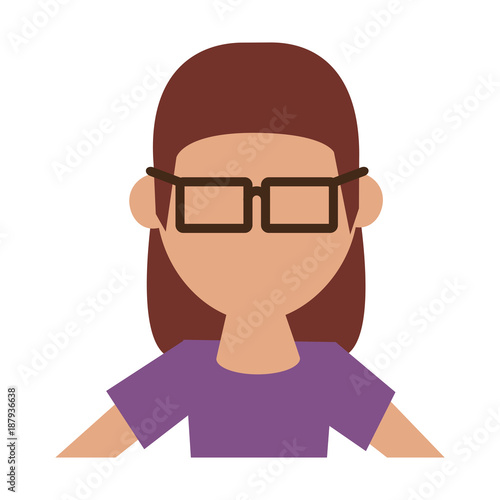 Geek woman avatar icon vector illustration graphic design