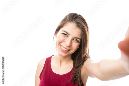 Woman taking a selfie