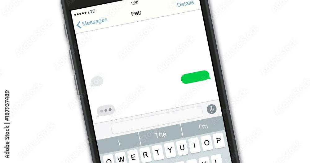 realistic smartphones with text message isolated on white background