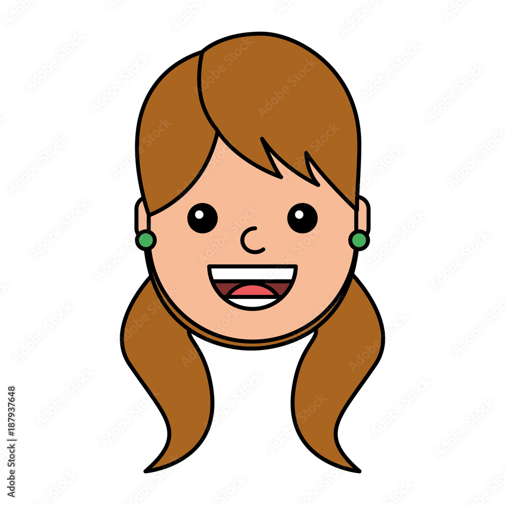 young woman happy avatar character vector illustration design young woman happy avatar character vector illustration design