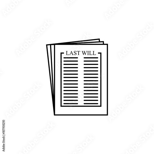 Last will icon. Elements of human deaths icon. Premium quality graphic design icon. Baby Signs, outline symbols collection icon for websites, web design, mobile app