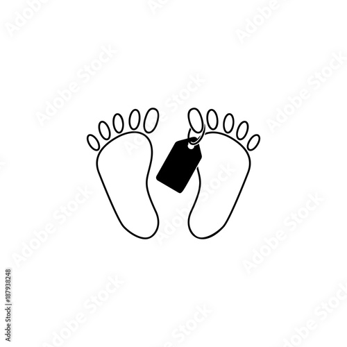 morgue tag icon. Elements of human deaths icon. Premium quality graphic design icon. Baby Signs, outline symbols collection icon for websites, web design, mobile app